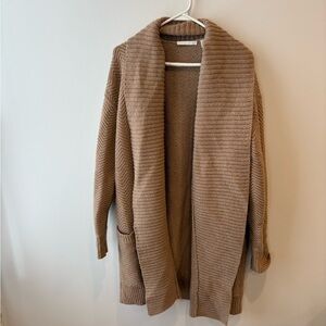 Hugo Boss Cozy Brown Knit Long Cardigan